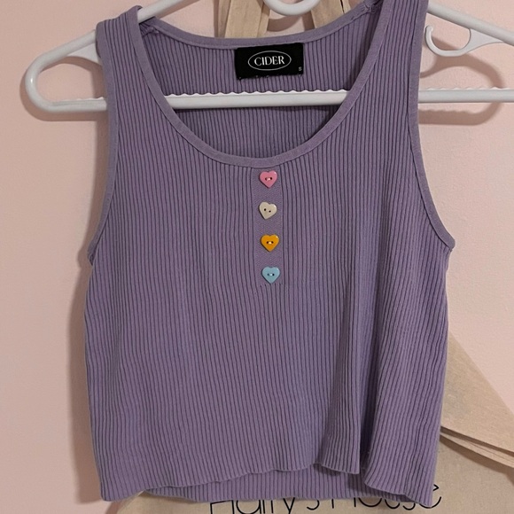Cider candy heart purple tank top - Picture 1 of 3